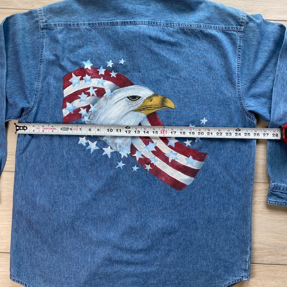 denim shirt with university of michigan M - Picture 4 of 7